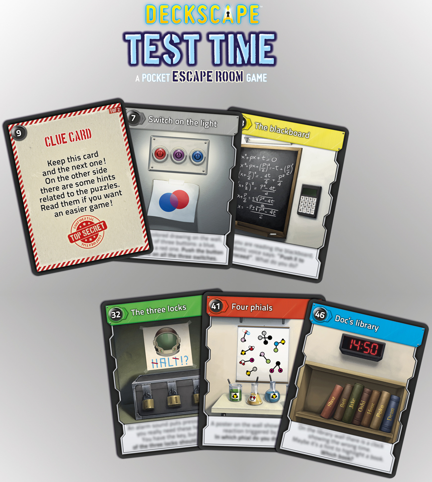 Deckscape: Test Time – Gioco Da Tavolo Cooperativo – Escape Room Tascabile – 1-6 Giocatori – 60 Minuti
